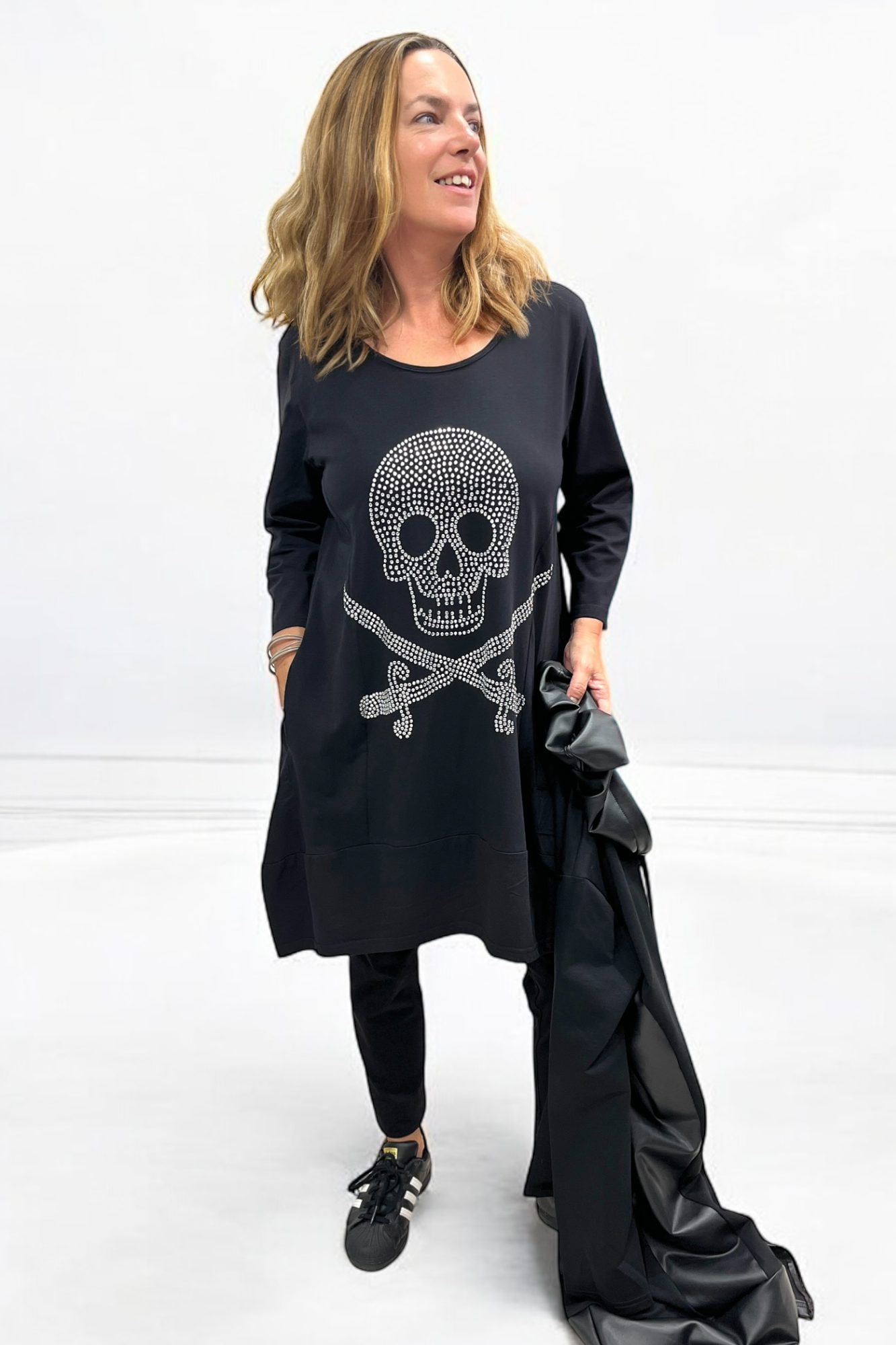Tunic with skull rhinestones 842