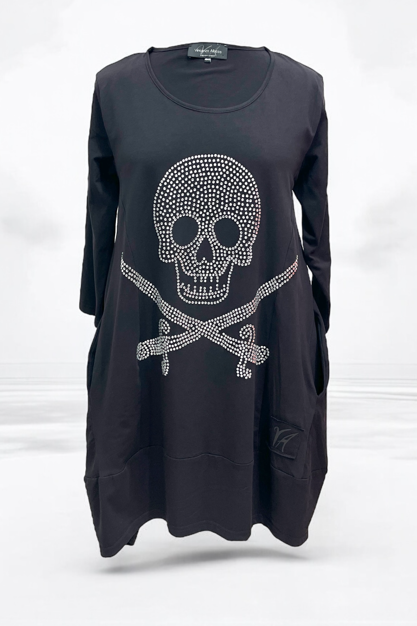 Tunic with skull rhinestones 842