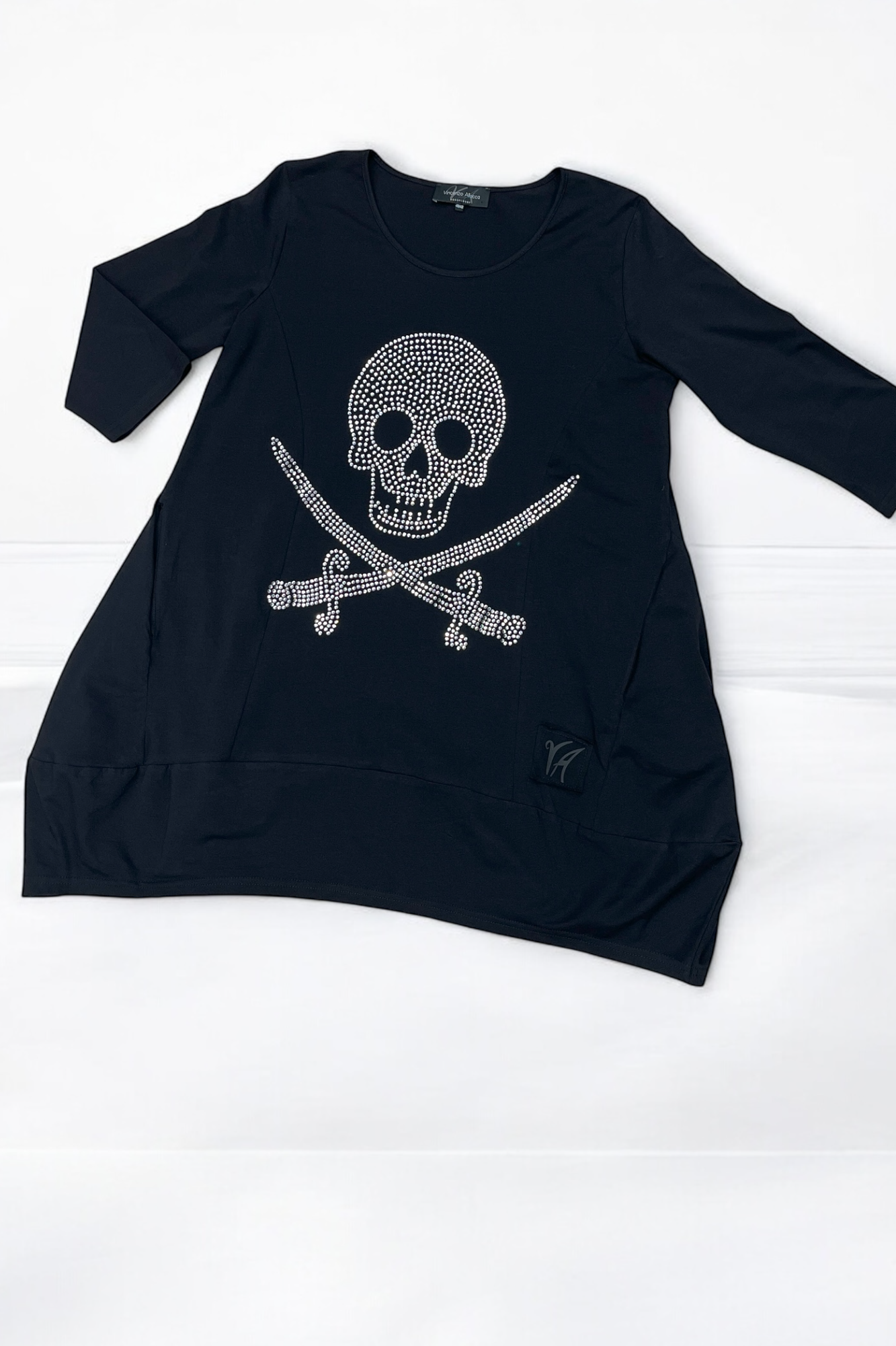 Tunic with skull rhinestones 842