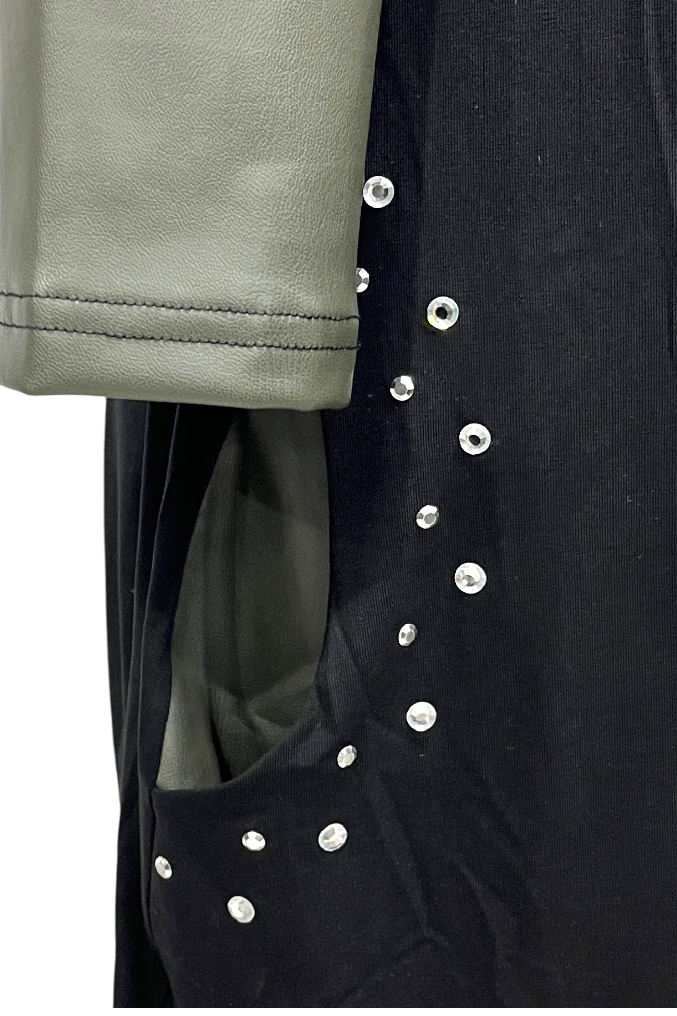 Dress with faux leather 9324