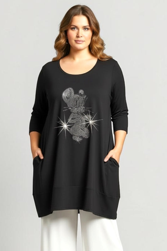 Tunika mit Strass-Applikation