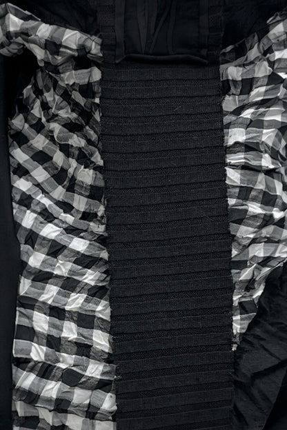 Dreieckschal mit Karoeinsatz