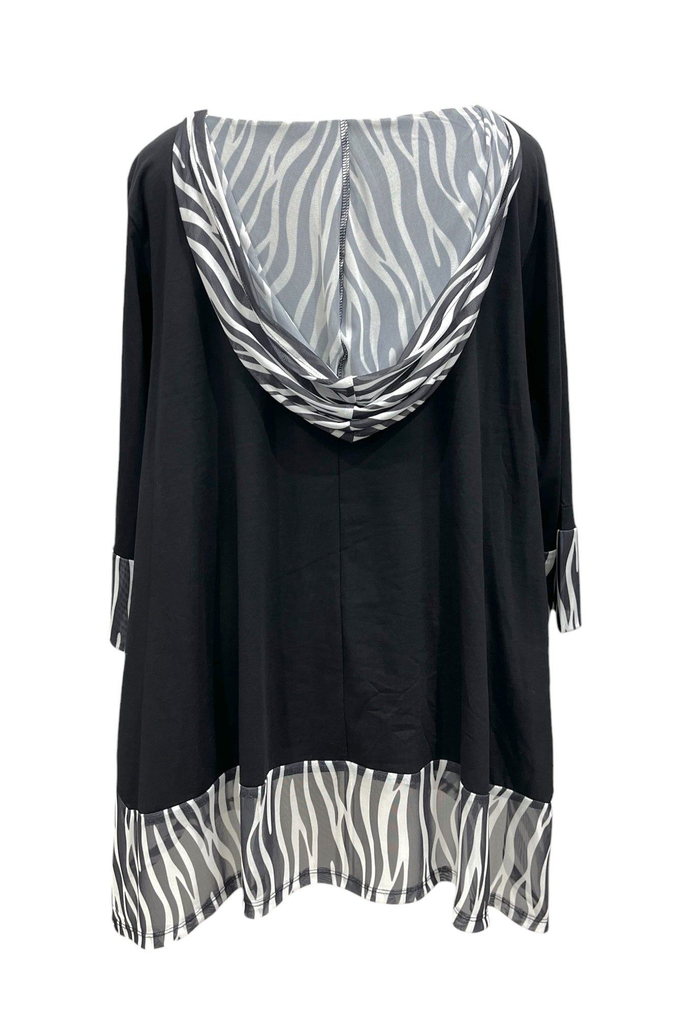 Tunika aus Jersey und Mesh