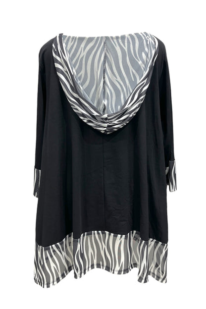 Tunika aus Jersey und Mesh