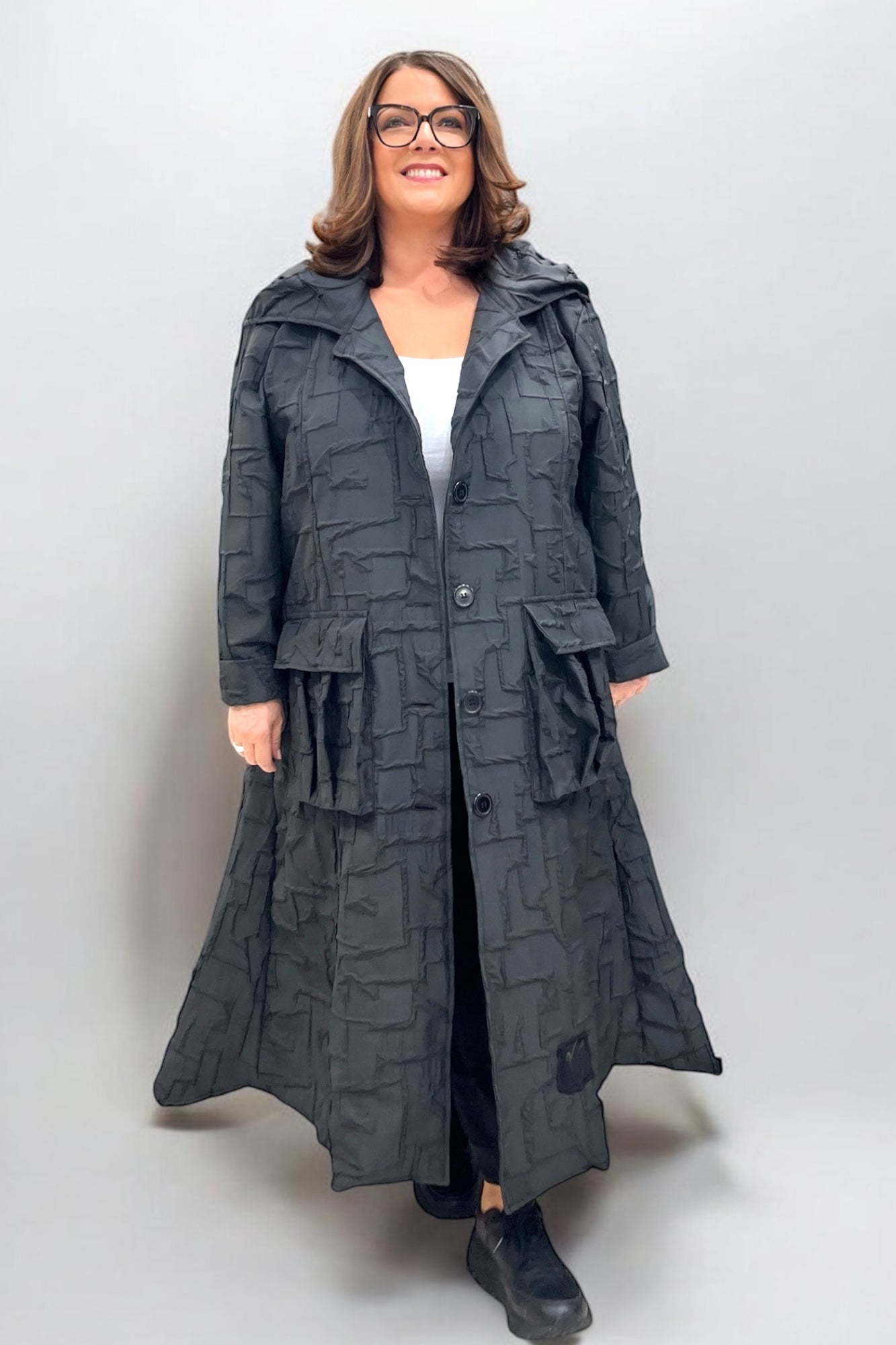 Coat in jacquard design