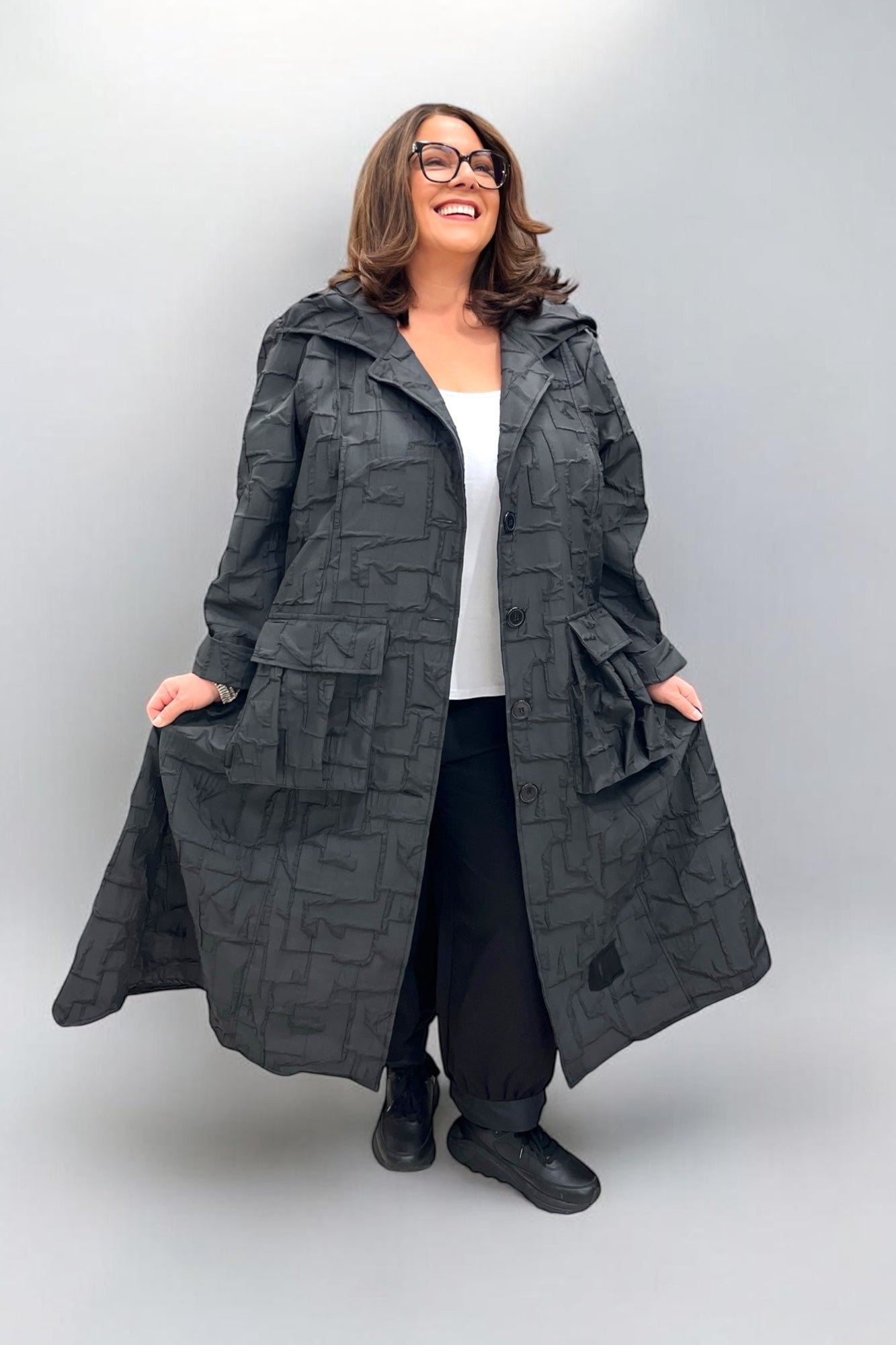 Coat in jacquard design