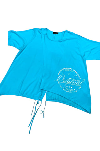 Tunic with drawstring and print