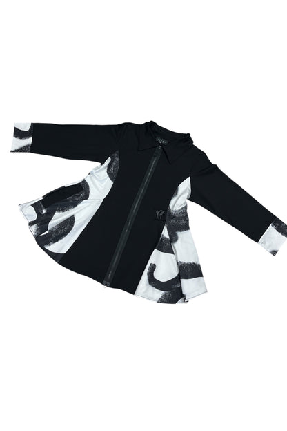 Jacket in a fabric mix