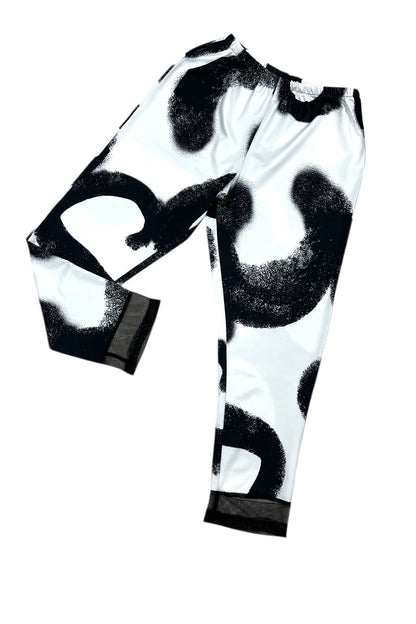 Legging im schwarz/weiß Print