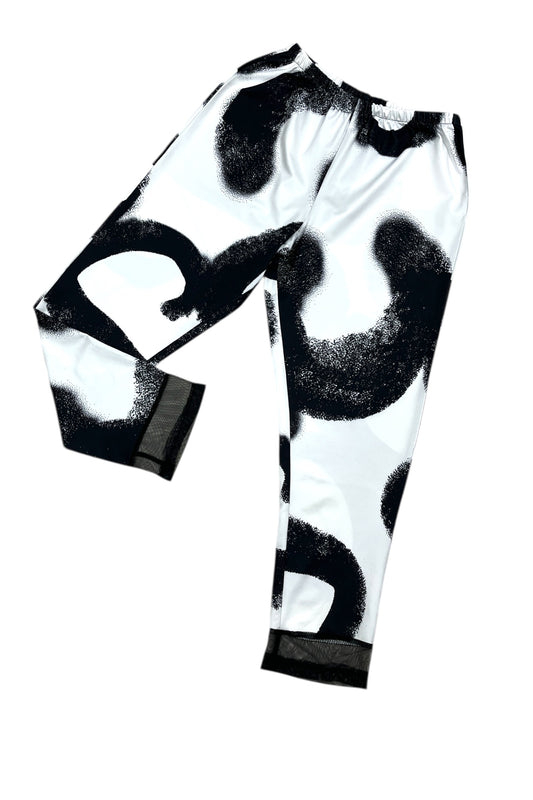 Legging im schwarz/weiß Print
