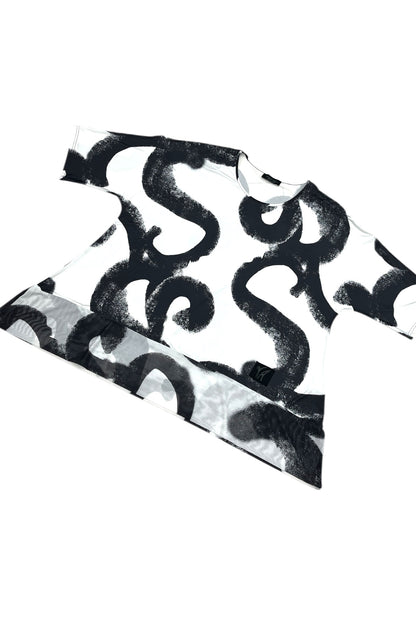 Shirt/Tunika im schwarz/weiß Print