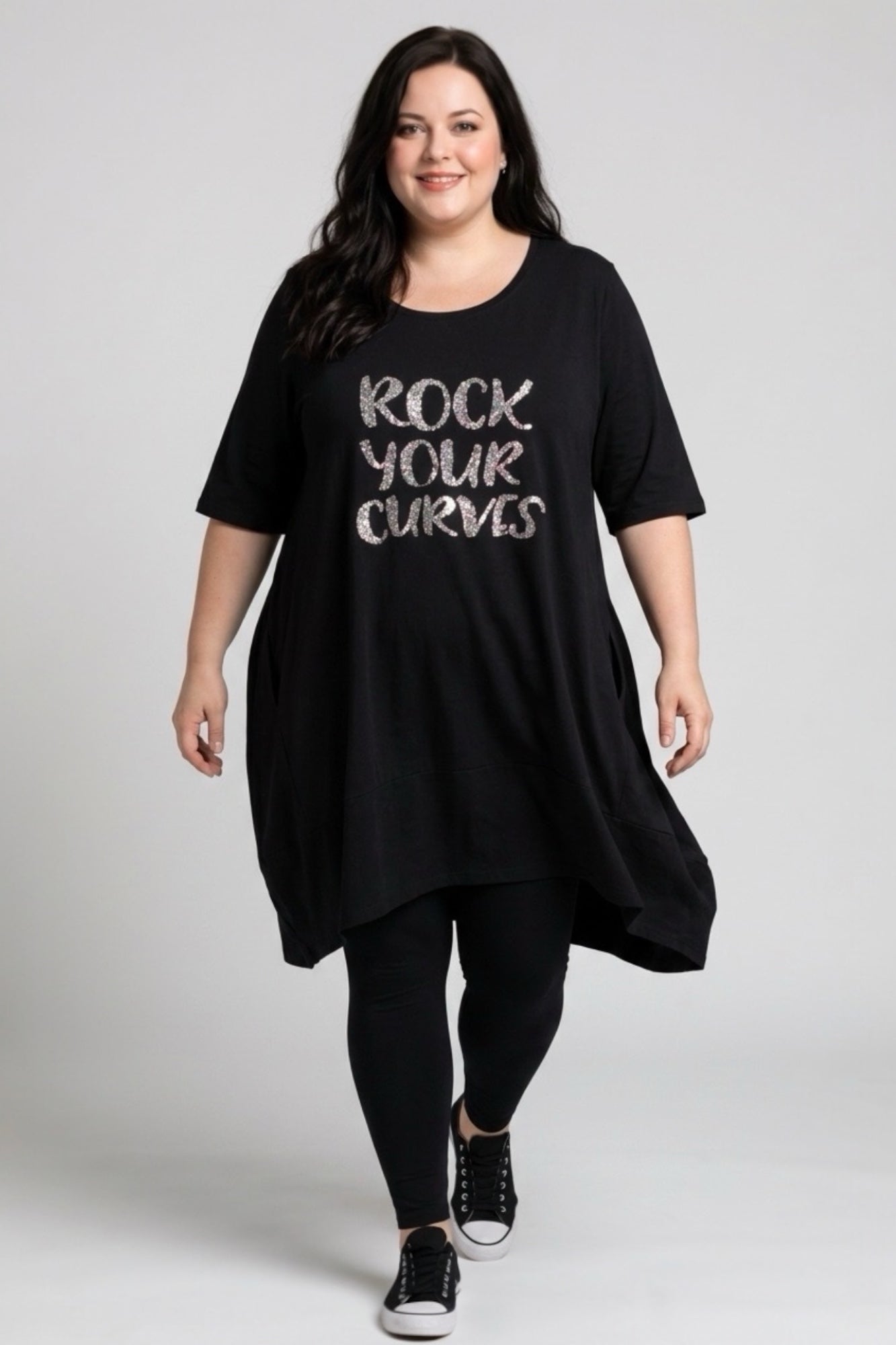 Tunic with sequin embroidery