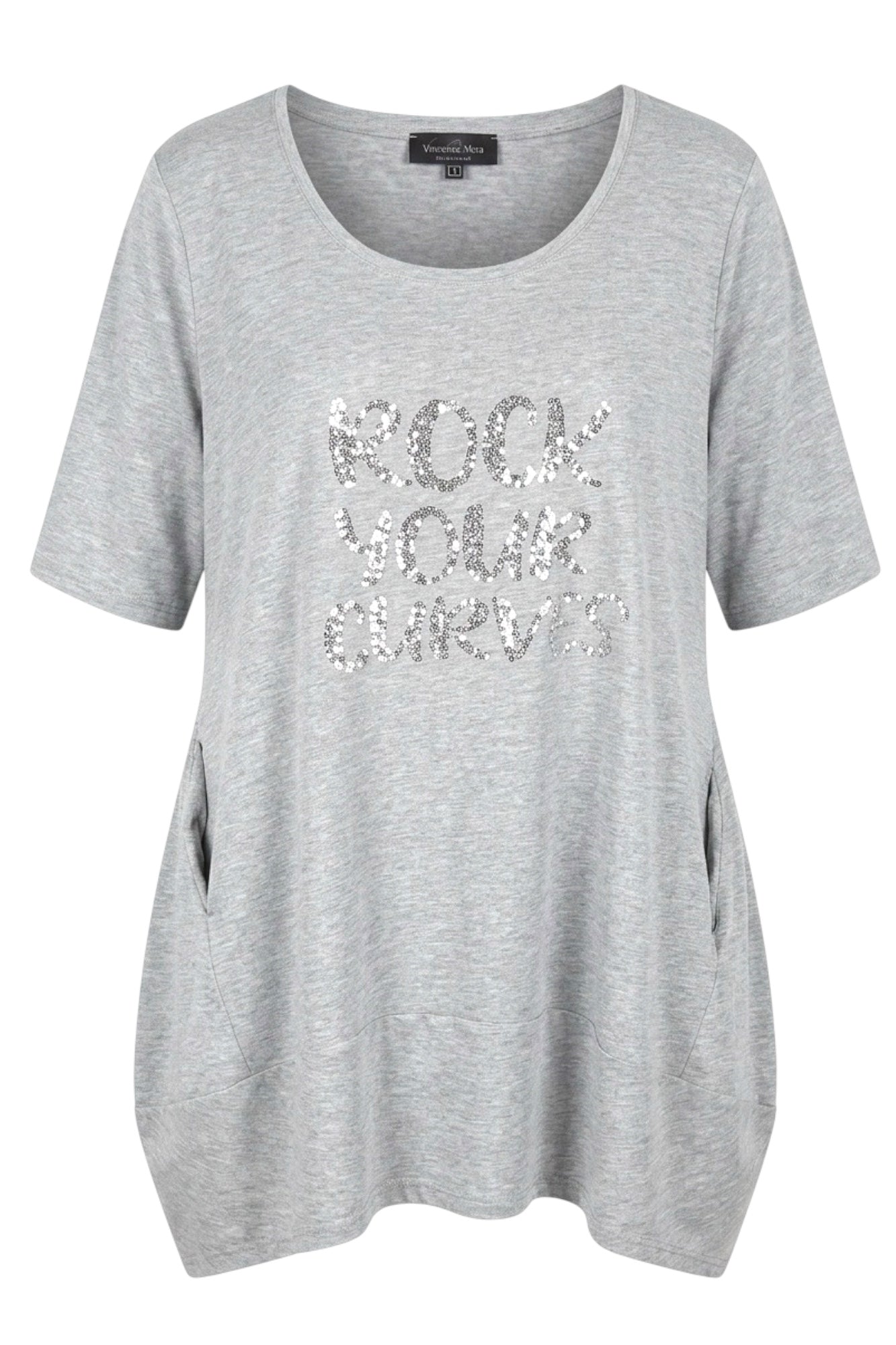 Tunic with sequin embroidery