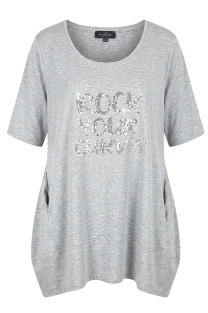 Tunic with sequin embroidery