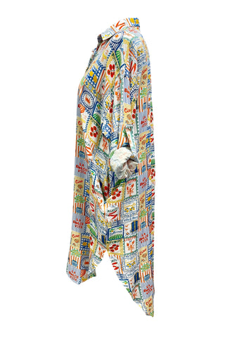 Long-Bluse aus Viskose