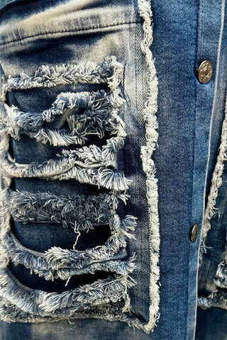 Jeansmantel Bianca im Used Style