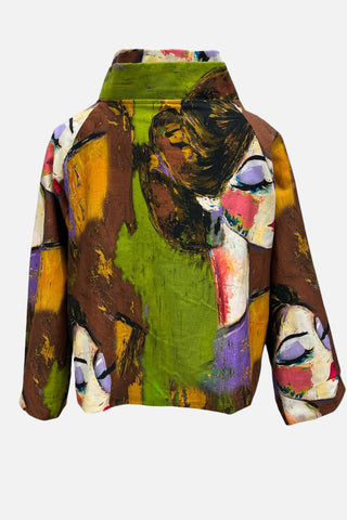 Gefütterte Kurzjacke mit Motivdruck