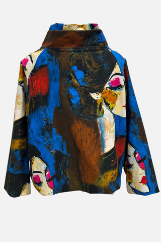 Gefütterte Kurzjacke mit Motivdruck