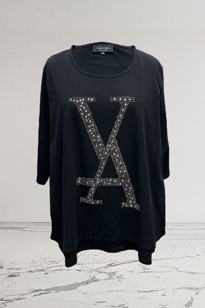 Shirt with Strass-Logo