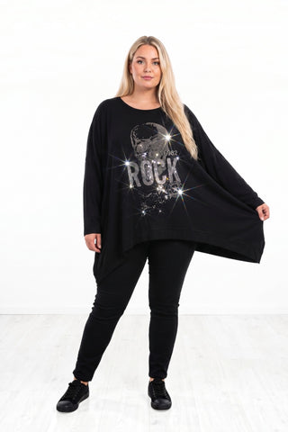 Oversize Shirt mit Strass