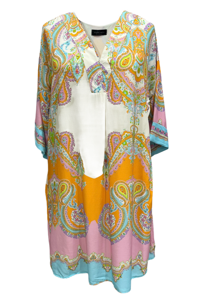 Tunic dress viscose repeat