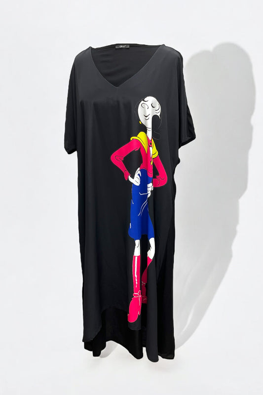 Kleid mit Comic-Druck