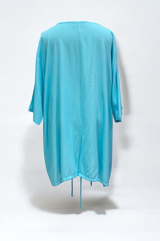 Tunic with drawstring and print