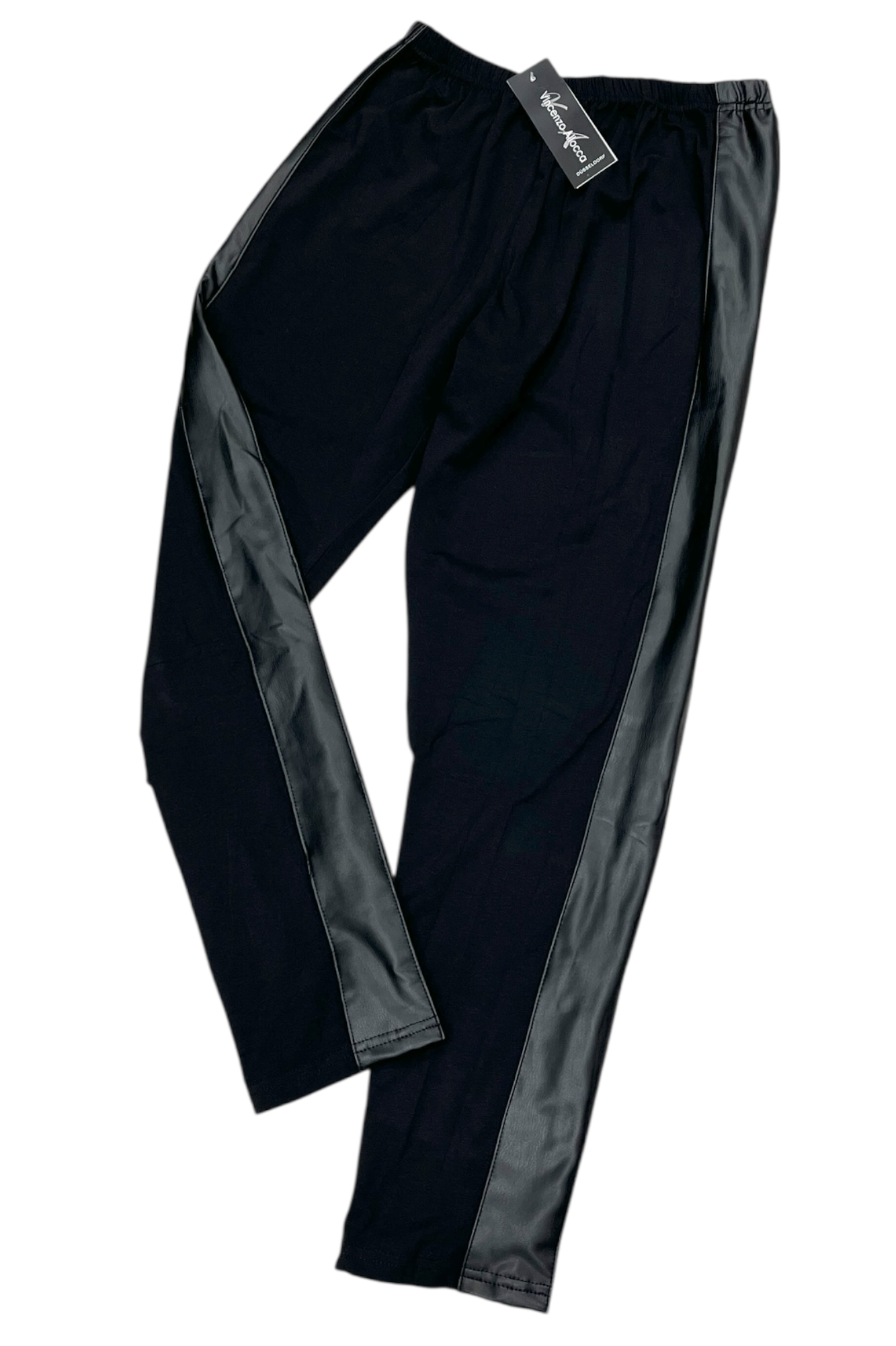 Leggings with imitation leather 3440 