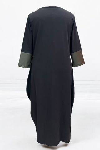 Kleid mit Kunstleder 9324