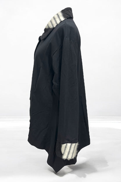 Jacke mit Patches im Wollimitat