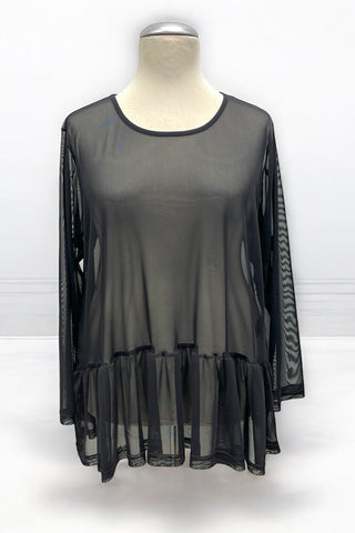 Shirt Mesh mit Volant