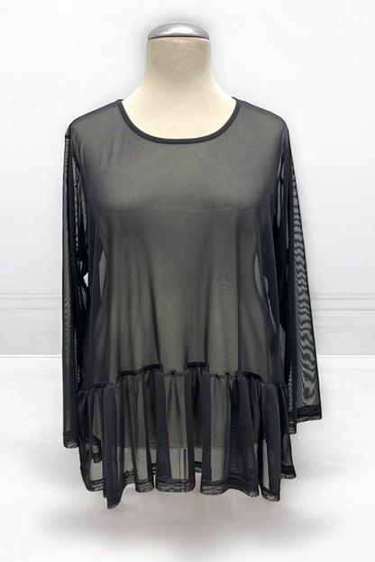 Shirt Mesh mit Volant