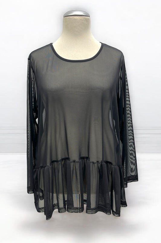 Shirt Mesh mit Volant