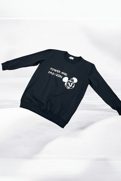 Sweatshirt mit silber-Print