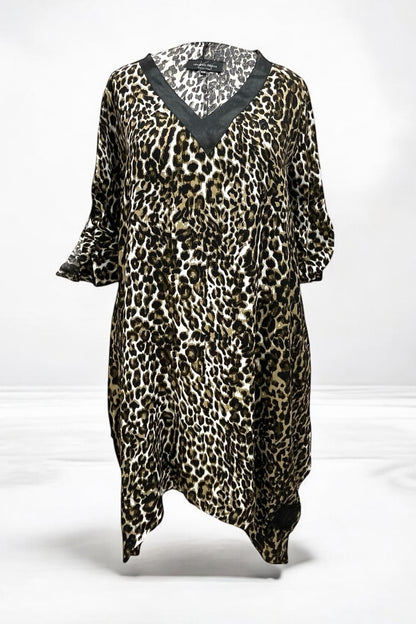Tunika aus Viskose mit Animalprint