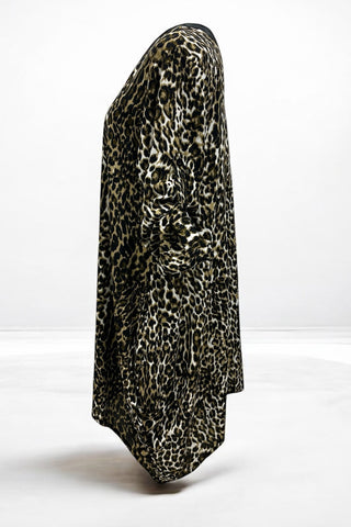 Viscose tunic with animal print