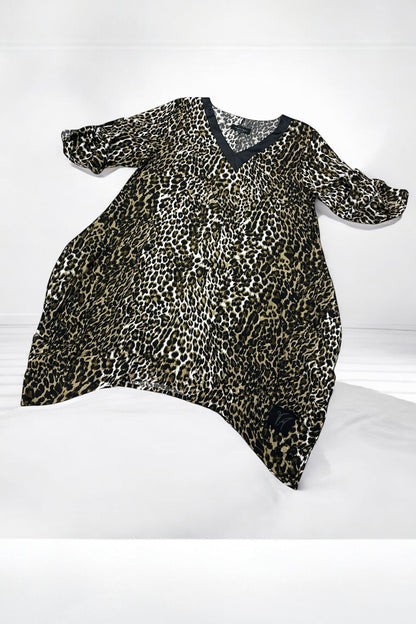 Tunika aus Viskose mit Animalprint