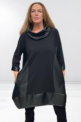 Tunic with imitation leather