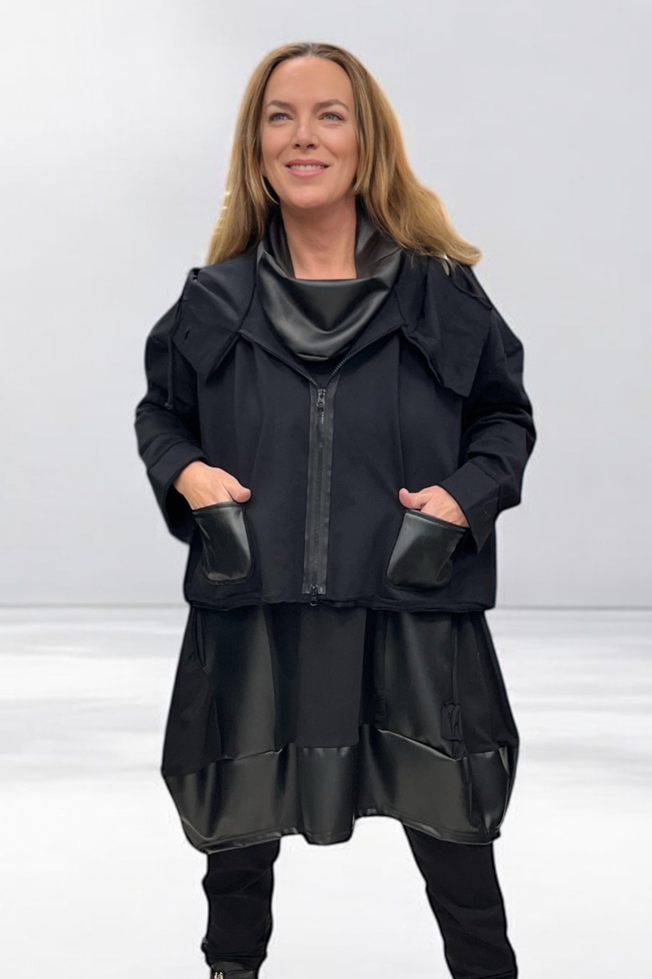 Tunika mit Lederimitat