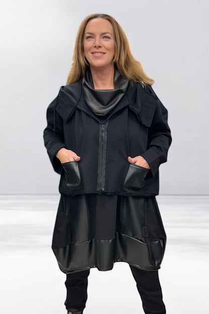 Tunika mit Lederimitat