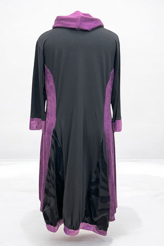 Dress with velour inserts