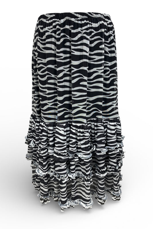 Rock aus Mesh im Animal-Print