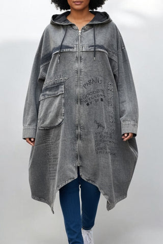 Jeansmantel im Used-Style