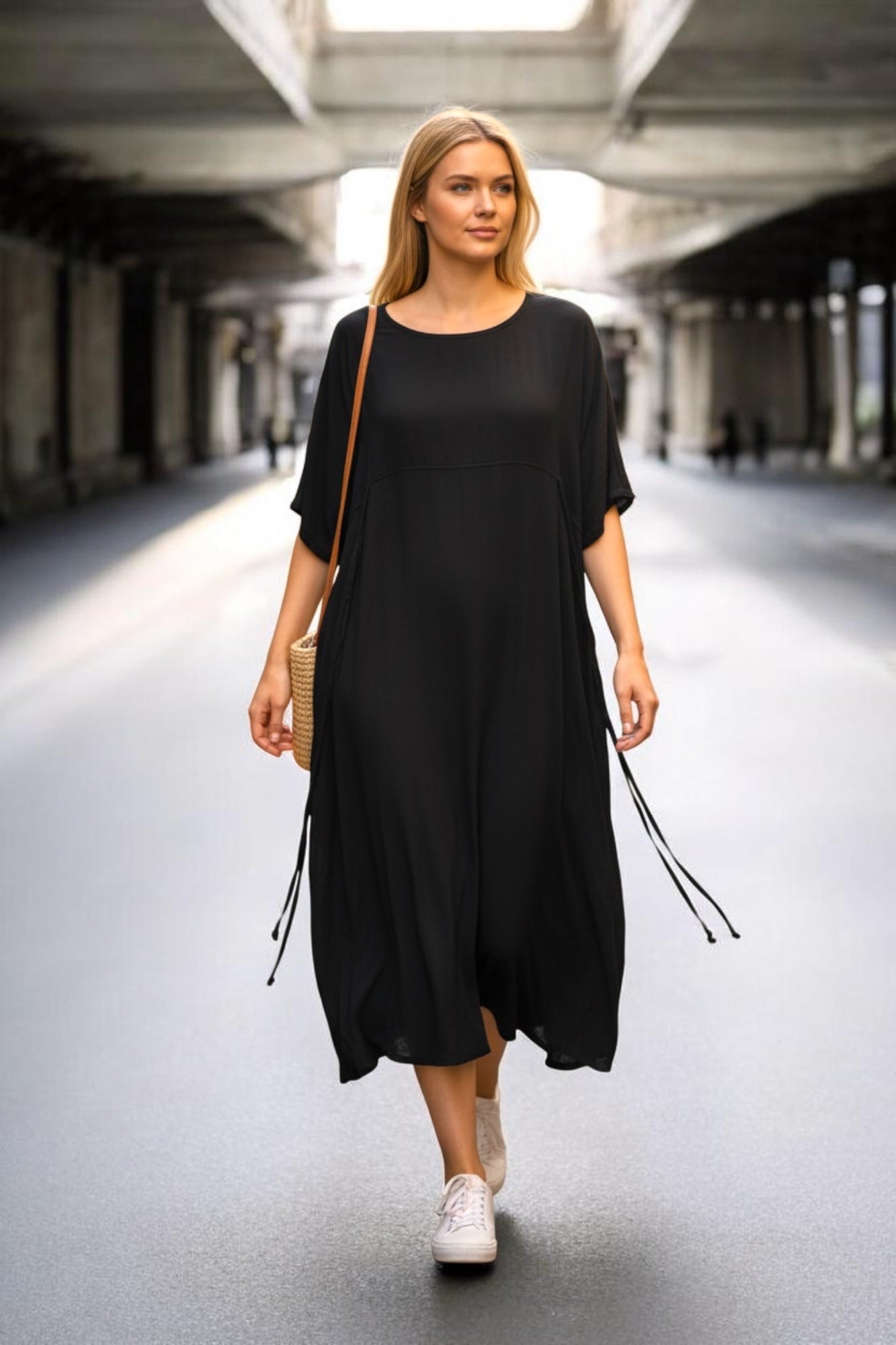 Kleid aus Viskose-Crepe