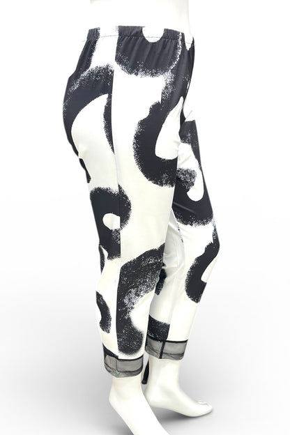 Legging im schwarz/weiß Print