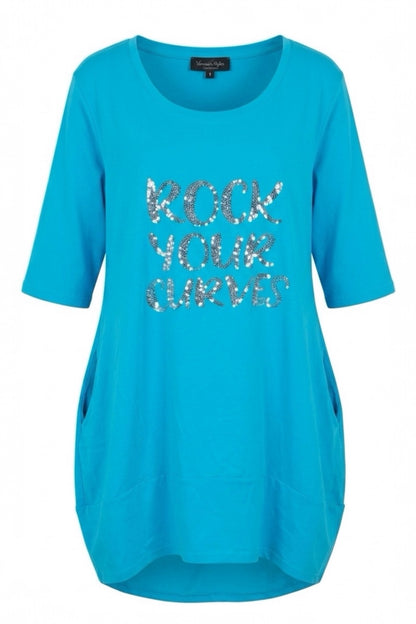 Tunic with sequin embroidery