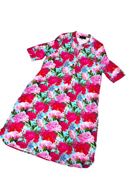Viscose dress with button placket