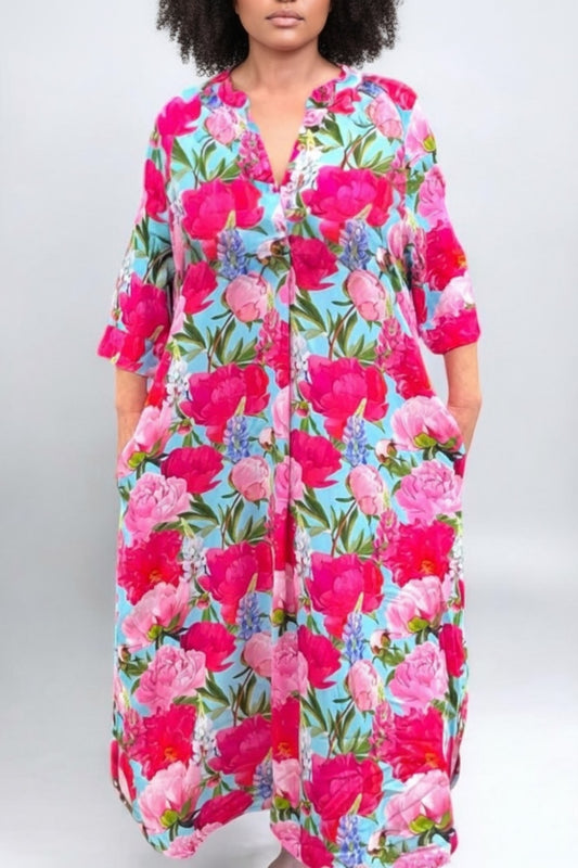 Kleid aus Viskose mit Knopfleiste