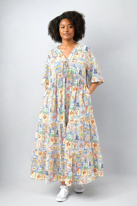 Boheme-Kleid aus Viskose