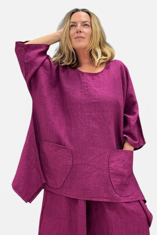Oversize Tunika aus Leinen